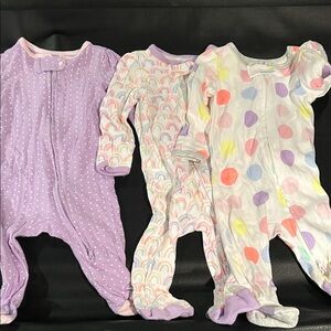 Cloud Island Lavender, Rainbow, and Pastel Dot Footies